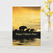 Father's Day Cute Bears for Papa Bear Kaart (Gele Bloem)