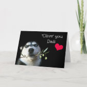 Fathers Day Cute en Funny Siberian Husky Card Kaart (Voorkant)