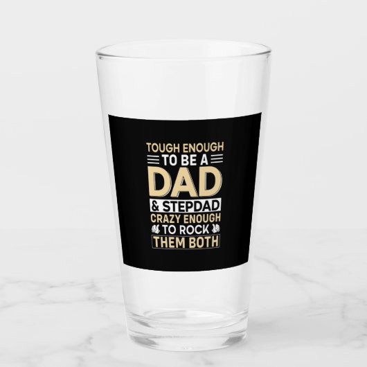 Father's Day Dad And Step Dad I Rock Them Glas (Voorkant)