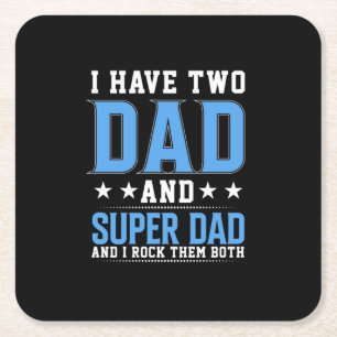 Father's Day Dad And Super Dad I Rock Them Kartonnen Onderzetters