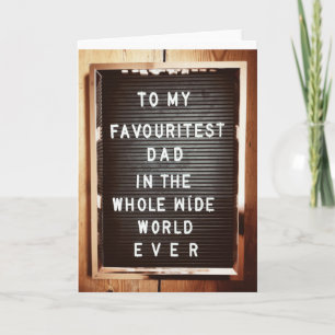 Fathers day dad Letter board Birthday Kaart