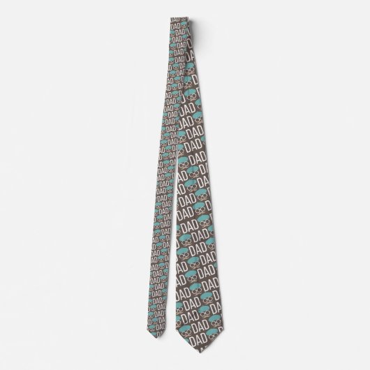 Father's Day Dad Pattern Necktie Tie Stropdas (Achterkant)
