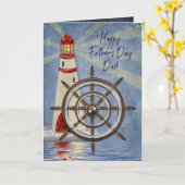 Father's Day, Dad, Ship's Wheel, Helm Kaart (Gele Bloem)