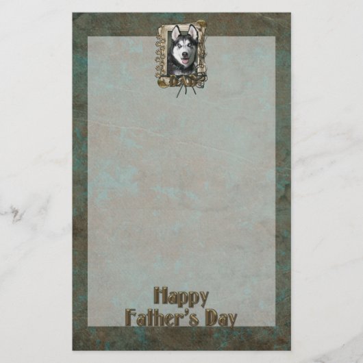 Fathers Day DAD - Stone Paws - Siberian Husky Briefpapier (Voorkant)