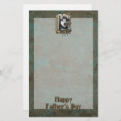 Fathers Day DAD - Stone Paws - Siberian Husky Briefpapier (Voorkant / Achterkant)