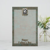 Fathers Day DAD - Stone Paws - Siberian Husky Briefpapier (Staand voorkant)