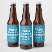 Fathers Day Daddy Papa Custom Modern Bier Etiket (Flessen)