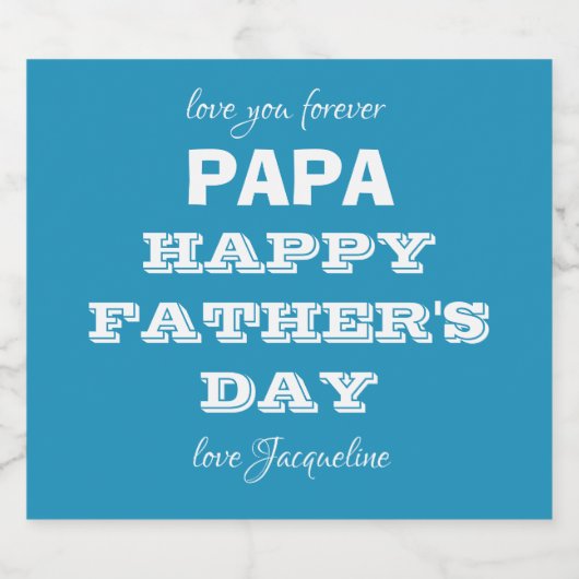 Fathers Day Daddy Papa Custom Modern Bier Etiket (Enkel label)