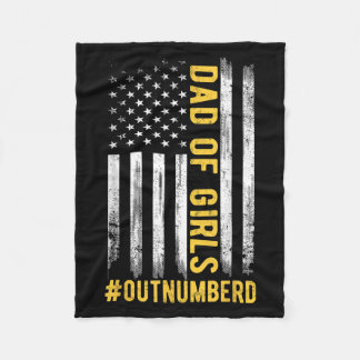 Father's Day Daughter Xmas Dad Of Girls Outnumbere Fleece Deken