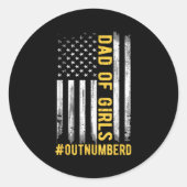 Father's Day Daughter Xmas Dad Of Girls Outnumbere Ronde Sticker (Voorkant)