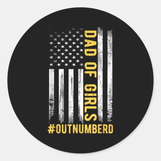 Father's Day Daughter Xmas Dad Of Girls Outnumbere Ronde Sticker (Voorkant)