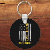 Father's Day Daughter Xmas Dad Of Girls Outnumbere Sleutelhanger (Voorkant)