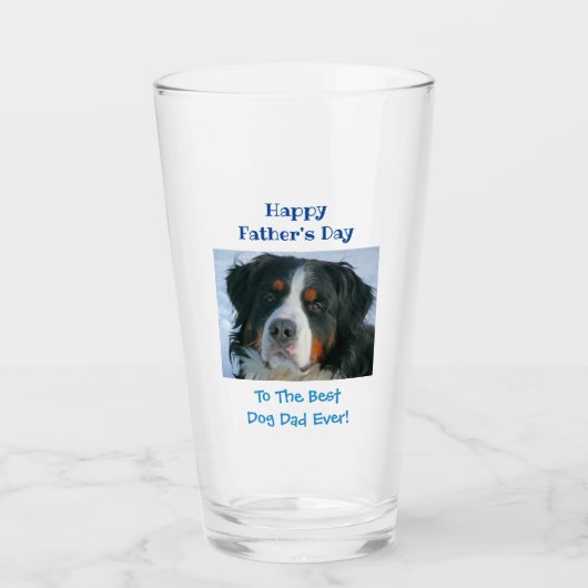 Father's Day Dog Dad Best Ever Pet Photo Beer Pint Glas (Voorkant)
