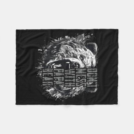 Father's Day Don't Mess With Papa Bear  Fleece Deken (Voorkant (Horizontaal))