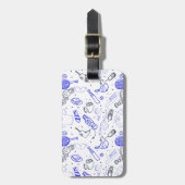 Fathers Day doodle Bagagelabel (Voorkant verticaal)