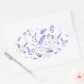 Fathers Day doodle Ovale Sticker (Envelop)