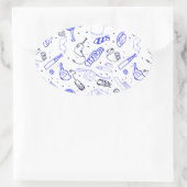 Fathers Day doodle Ovale Sticker (Tas)