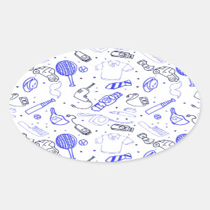 Fathers Day doodle Ovale Sticker