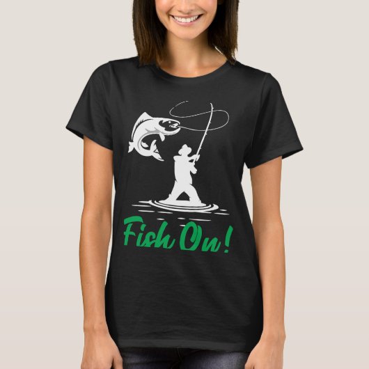 Father's Day Fishing Fisherman Fish On Rod  1 T-shirt (Voorkant)