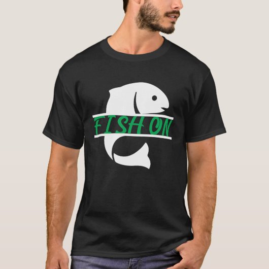 Father's Day Fishing Fisherman Fish On Rod T-shirt (Voorkant)
