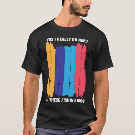 Father's Day Fishing Rods Fisherman Angler T-shirt (Voorkant)