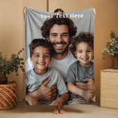 Fathers Day Fleece Blanket Custom Photo Text Gifts