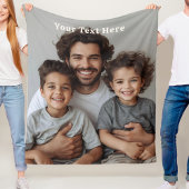 Fathers Day Fleece Blanket Custom Photo Text Gifts Deken