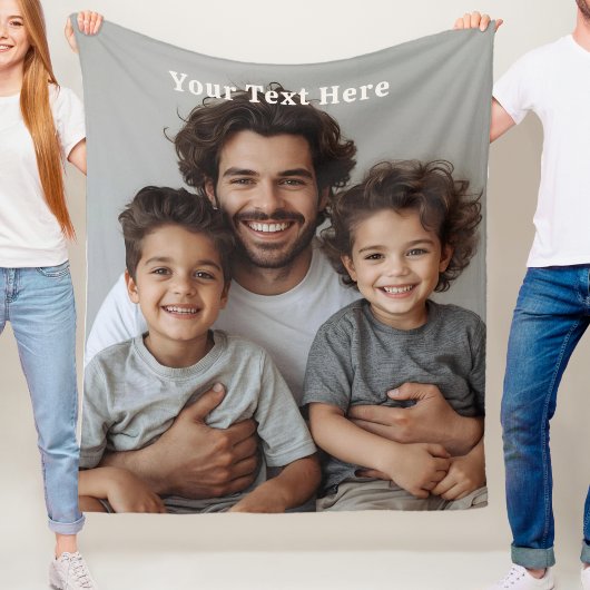 Fathers Day Fleece Blanket Custom Photo Text Gifts Deken