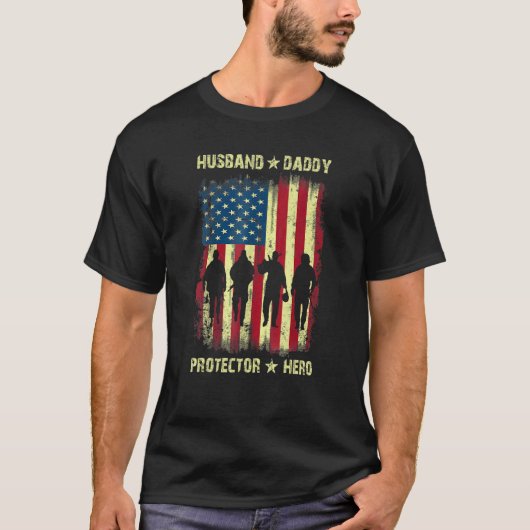 Father's Day For Dad Husband Daddy Protector Hero T-shirt (Voorkant)