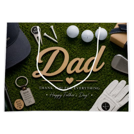 Father's Day for Golf Dad Groot Cadeauzakje (Voorkant)
