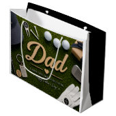Father's Day for Golf Dad Groot Cadeauzakje (Voorkant Gekanteld)