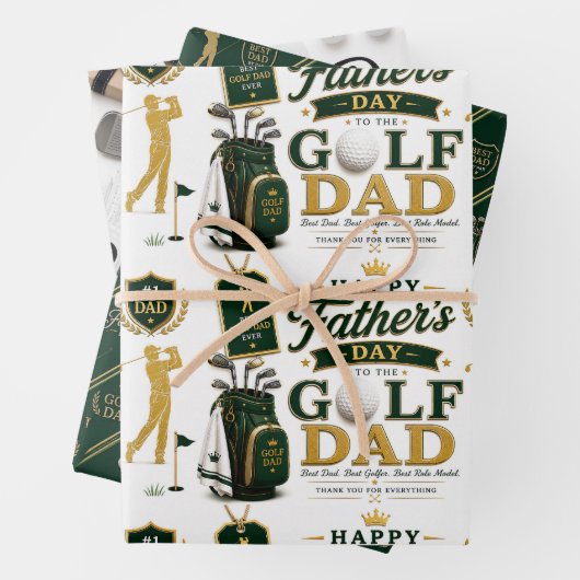 Father's Day for Golf Dad Inpakpapier Vel (In situ)