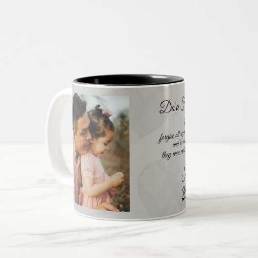 Father's Day Full Photo Personalized Tweekleurige Koffiemok (Voorkant links)