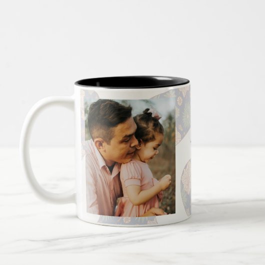 Father's Day Full Photo Personalized Tweekleurige Koffiemok (Links)