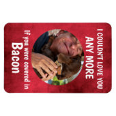 Fathers Day Funny dog Quote Custom Photo Red Magneet (Horizontaal)