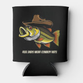 Fathers Day Funny Fish Dragen van een Cowboy Pet Blikjeskoeler (Voorkant)