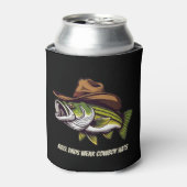 Fathers Day Funny Fish Dragen van een Cowboy Pet Blikjeskoeler (Blikje Voorkant)