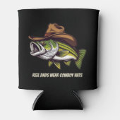 Fathers Day Funny Fish Dragen van een Cowboy Pet Blikjeskoeler (Voorkant)