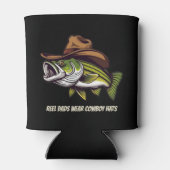 Fathers Day Funny Fish Dragen van een Cowboy Pet Blikjeskoeler (Achterkant)