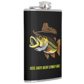 Fathers Day Funny Fish Dragen van een Cowboy Pet Heupfles (Rechts)