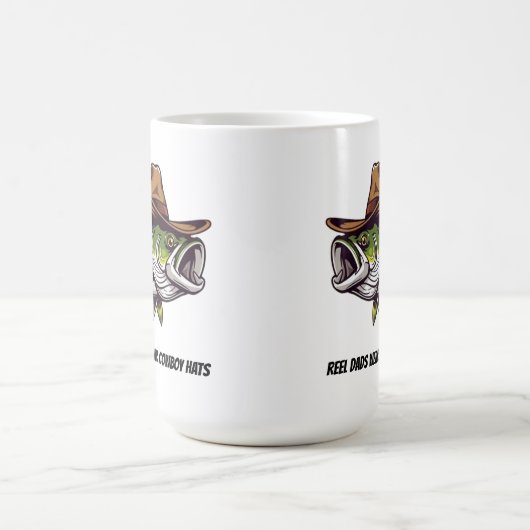 Fathers Day Funny Fish Dragen van een Cowboy Pet Koffiemok (Center)