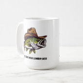 Fathers Day Funny Fish Dragen van een Cowboy Pet Koffiemok (Voorkant links)