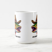 Fathers Day Funny Fish Dragen van een Cowboy Pet Koffiemok (Center)