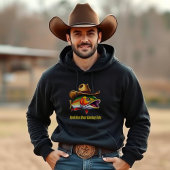 Fathers Day Funny Fish Dragen van een Cowboy Pet T-shirt