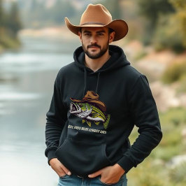 Fathers Day Funny Fish met een Cowboy-Pet Hoodie