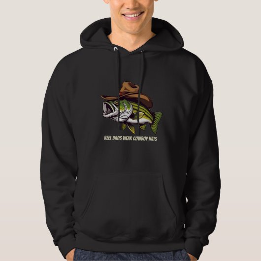 Fathers Day Funny Fish met een Cowboy-Pet Hoodie (Voorkant)
