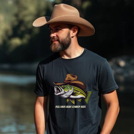 Fathers Day Funny Fish met een Cowboy-Pet T-shirt