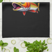 Fathers Day Funny Fish met een Cowboy-Pet Theedoek (Gevouwen)