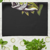 Fathers Day Funny Fish met een Cowboy-Pet Theedoek (Gevouwen)