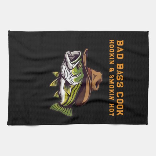 Fathers Day Funny Fish met een Cowboy-Pet Theedoek (Horizontaal)